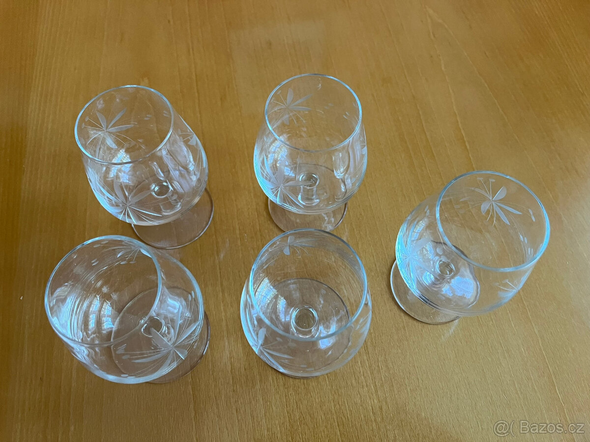 Skleničky s brusem na koňak (sada 5ks) - 3