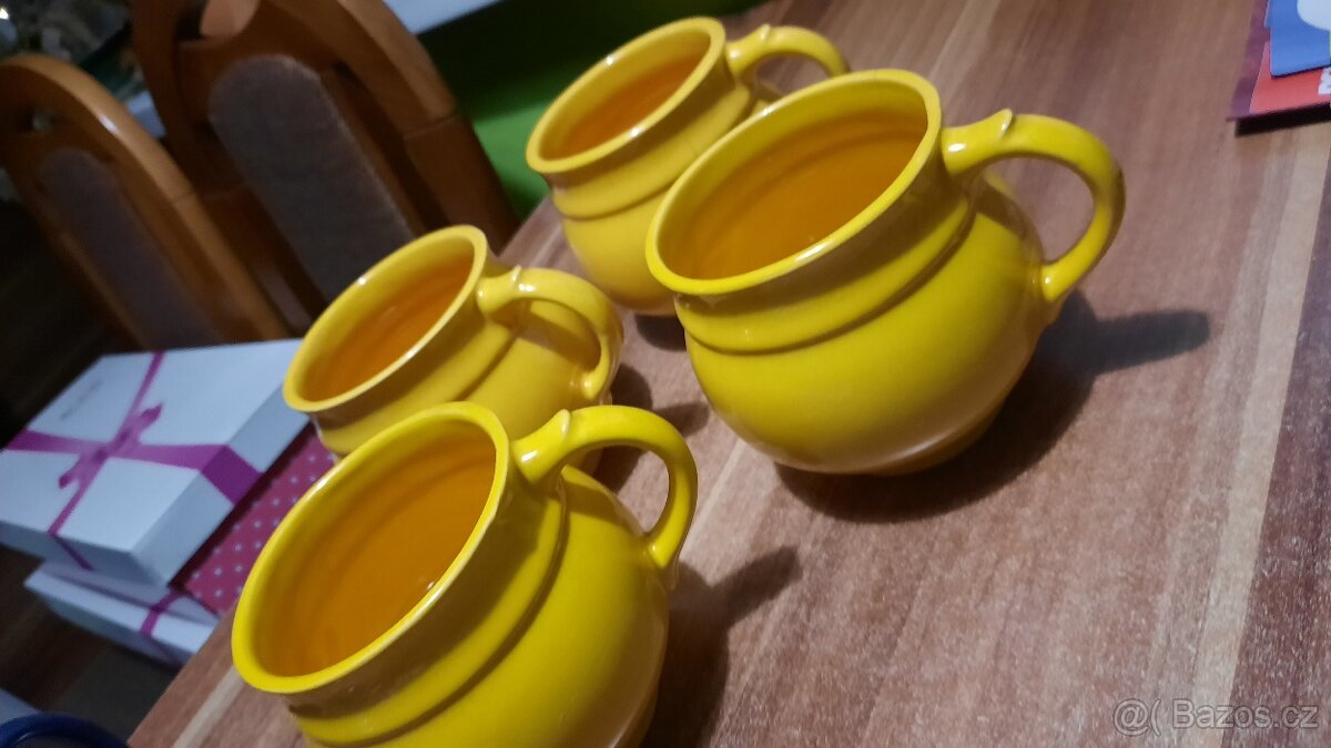 Retro keramické hrnečky, 4ks - 3