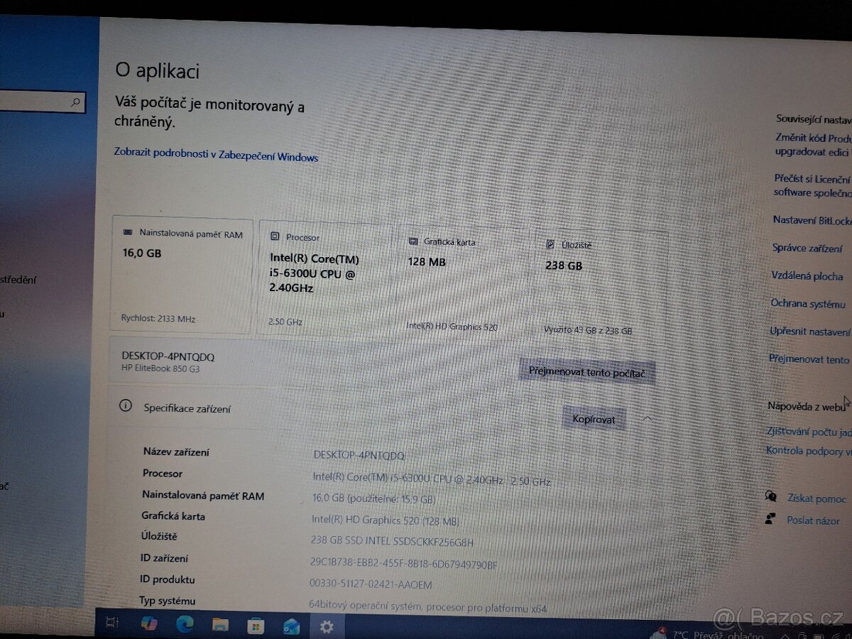 Prodám notebook HP 850 G3 - 3