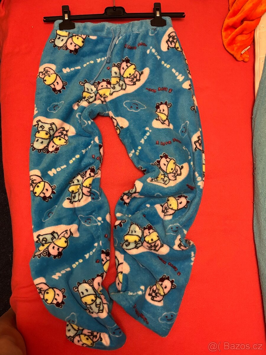 Plyšákové domácí kalhoty pyźamo S/M - 3