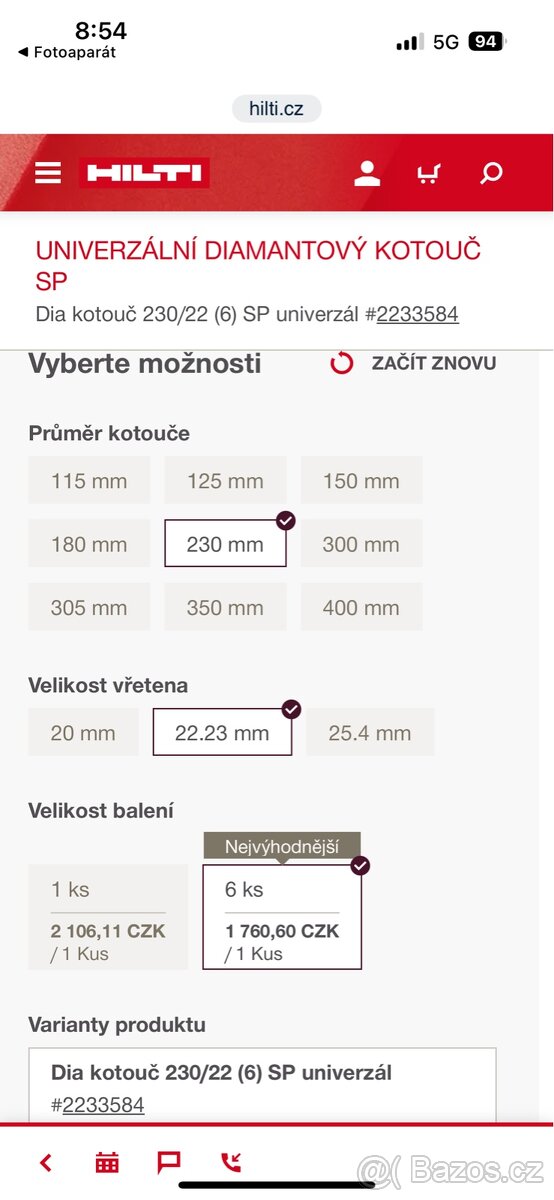 Diamantový kotouč Hilti 230 - 3
