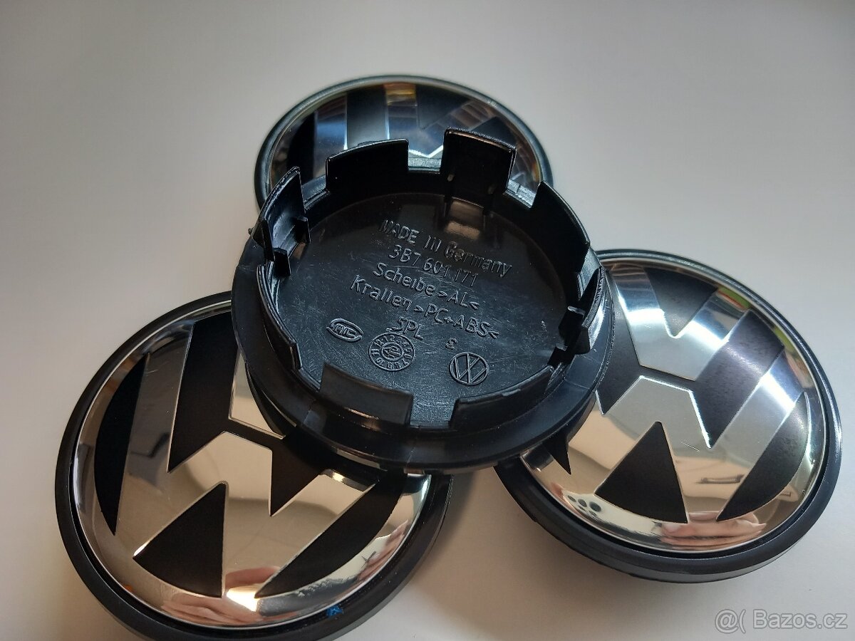 Středové krytky Vw, 65x56mm, chrom logo - 3
