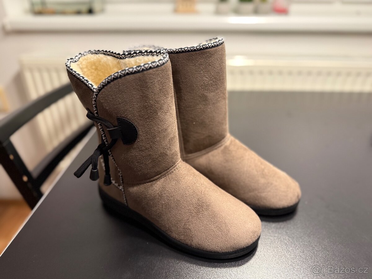 Dámské válenky s ovčí vlnou tmavě hnědá velikost 40 - 3