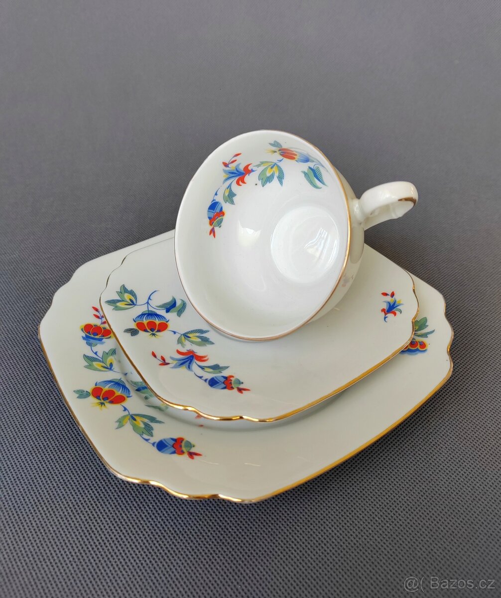 Originální porcelánová čajová sada/trio od Bareuther - 3