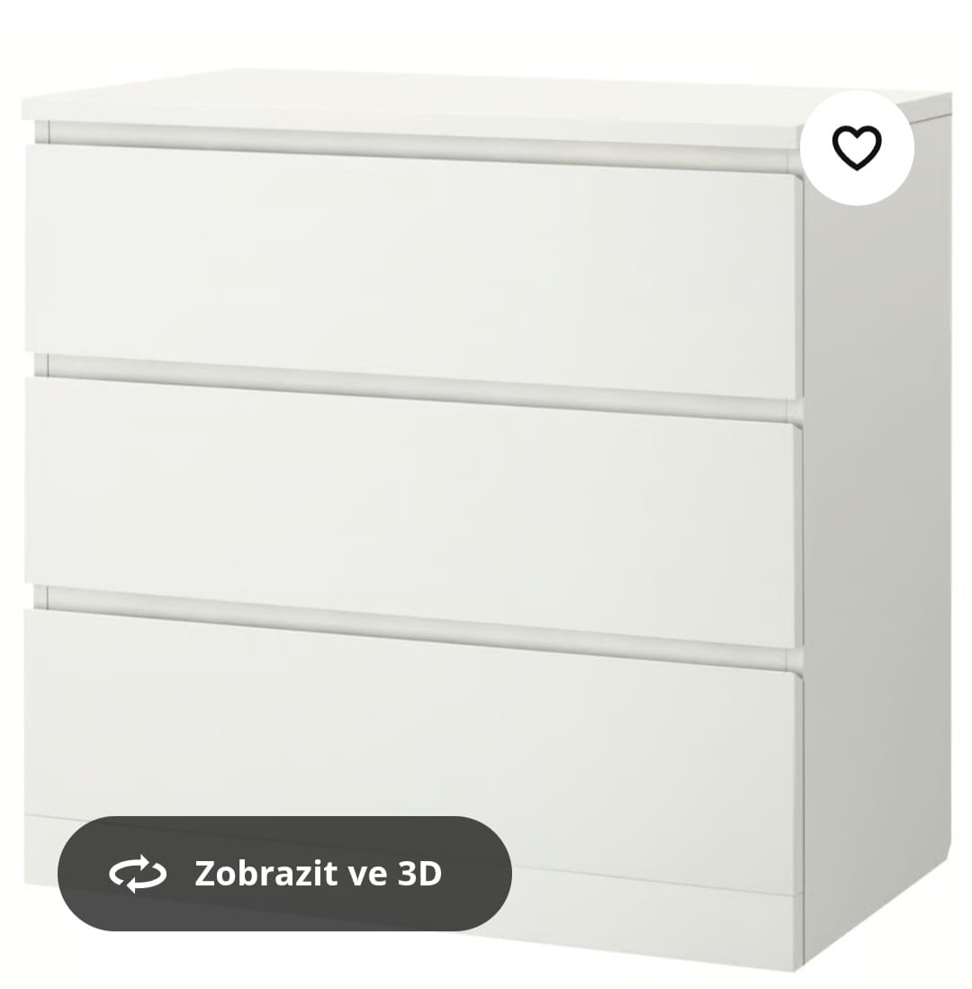 Komoda bílá MALM - 3
