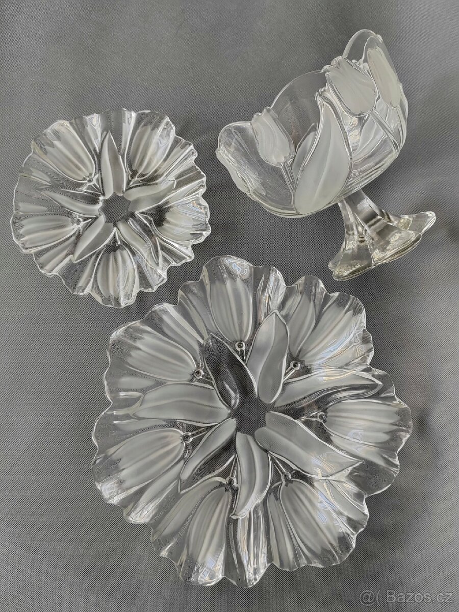 Sada skleněných servirovacich talířů a mísy od Mikasa - 3