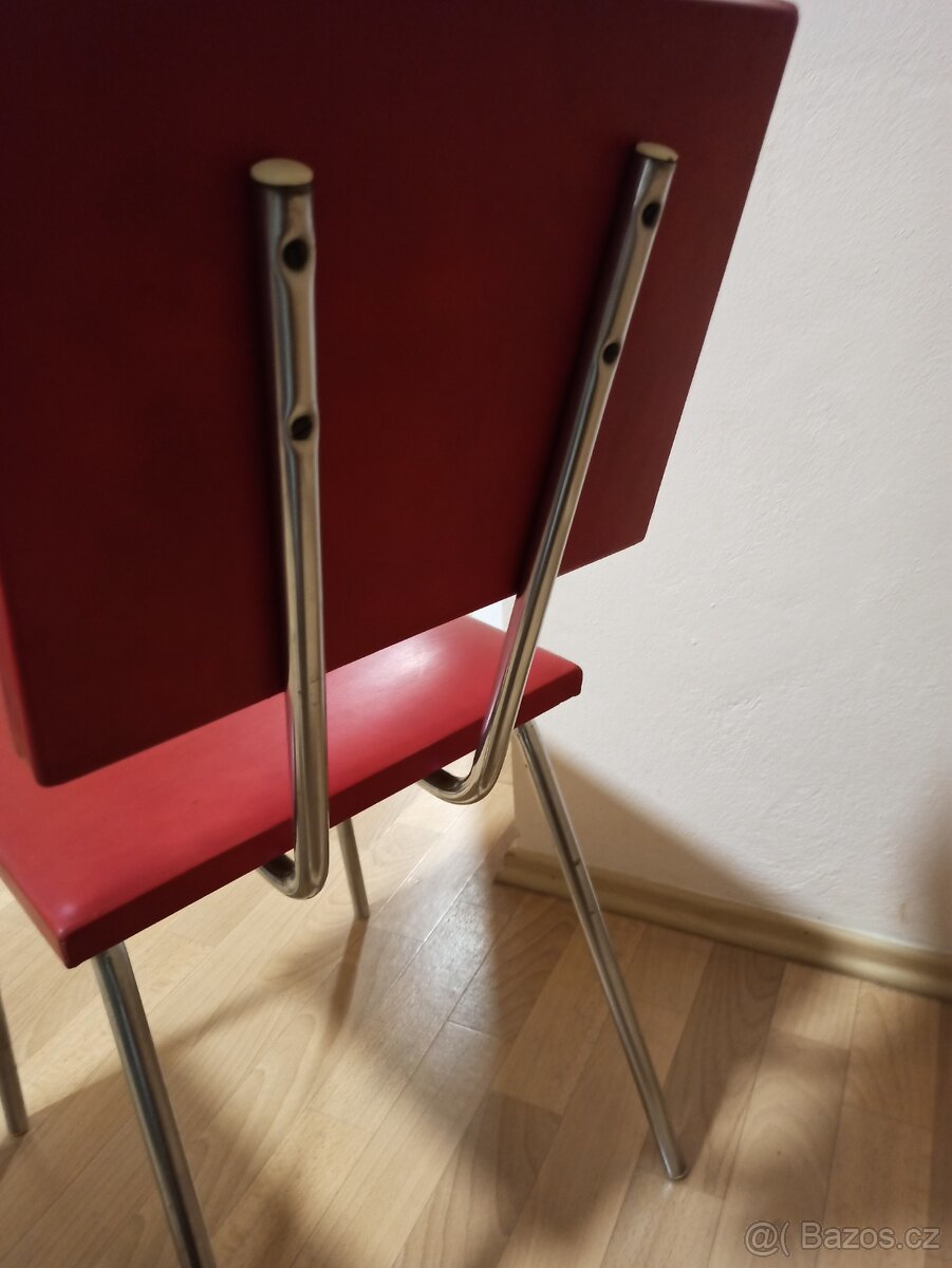 Prodám retro židle kov a umělá kůže, SLEVA - 3