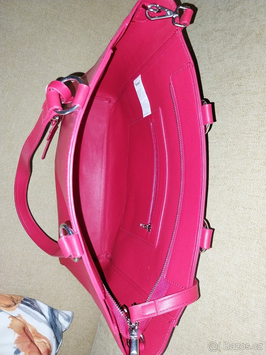 Kabelka wuch jahodově červená - fotky jsou trochu přesvícené - 3