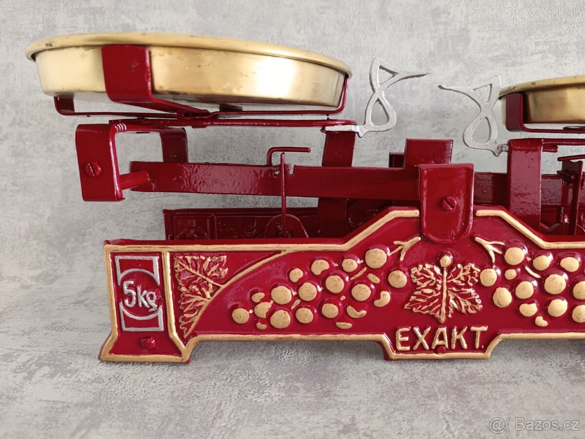 Staré 5kg dvoumiskové váhy EXAKT po renovaci. Puvodni misky - 3