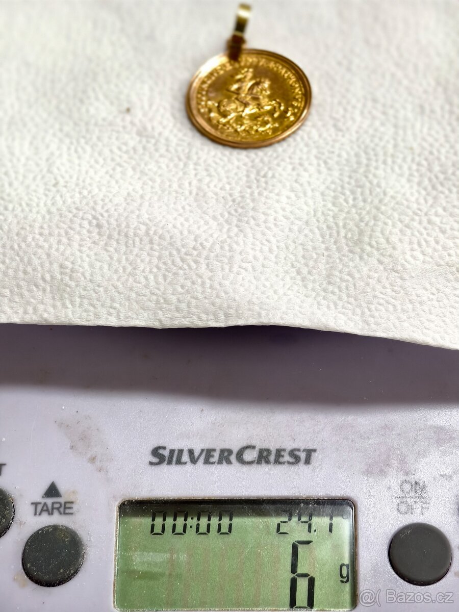 Zlatý přívěsek mince - 3