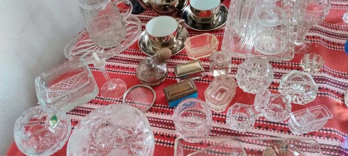 Hutní,broušené sklo,talíře - 3