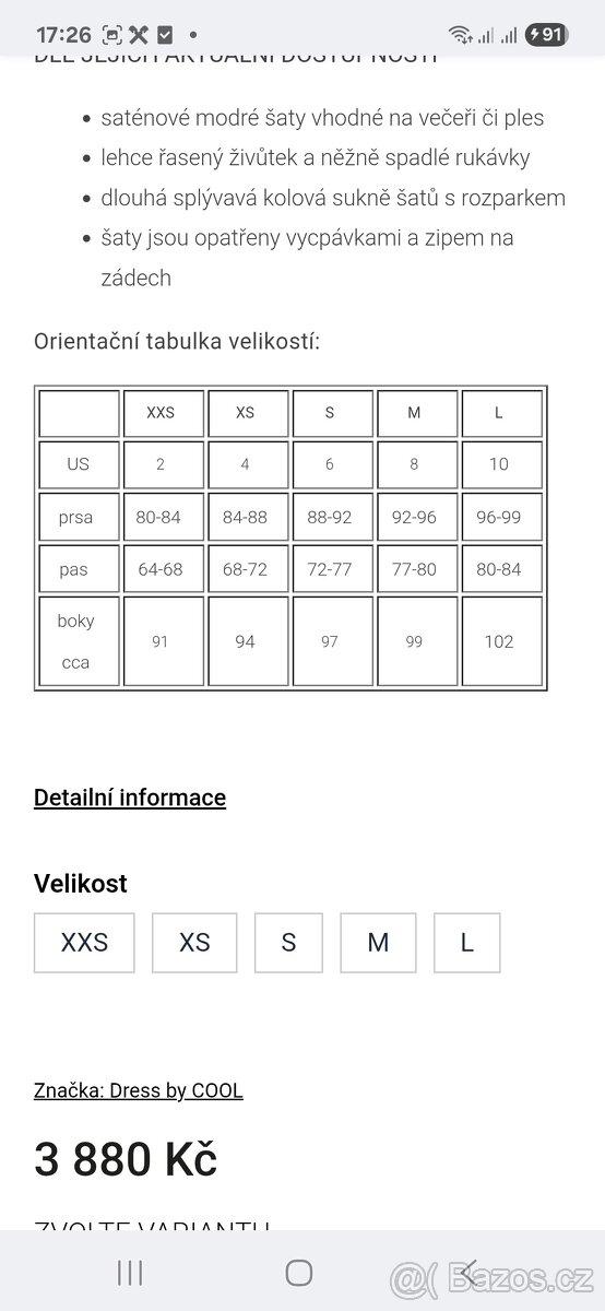 Plesové šaty, velikost S - 3