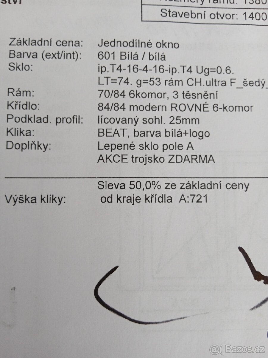 Jednodílné okno, barva: bílá, poz. 147b - 3
