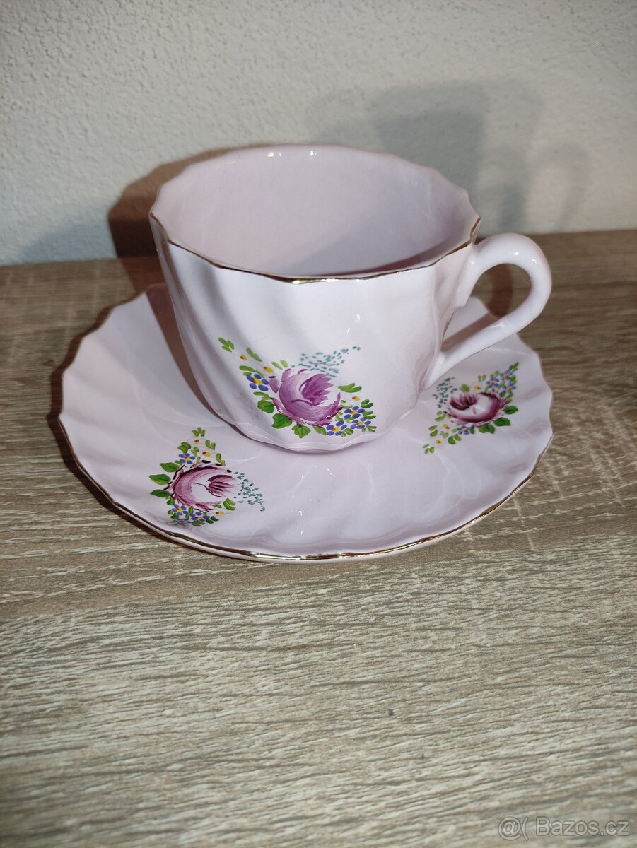 Růžový porcelán - čajový set - 3