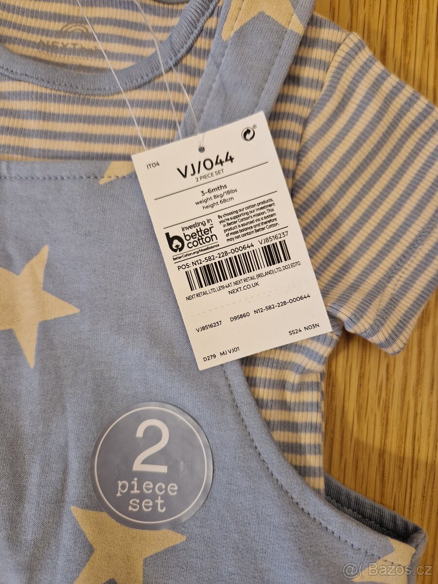 Modrobéžový set Next s proužky a hvězdičkami pro chlapečka - 3