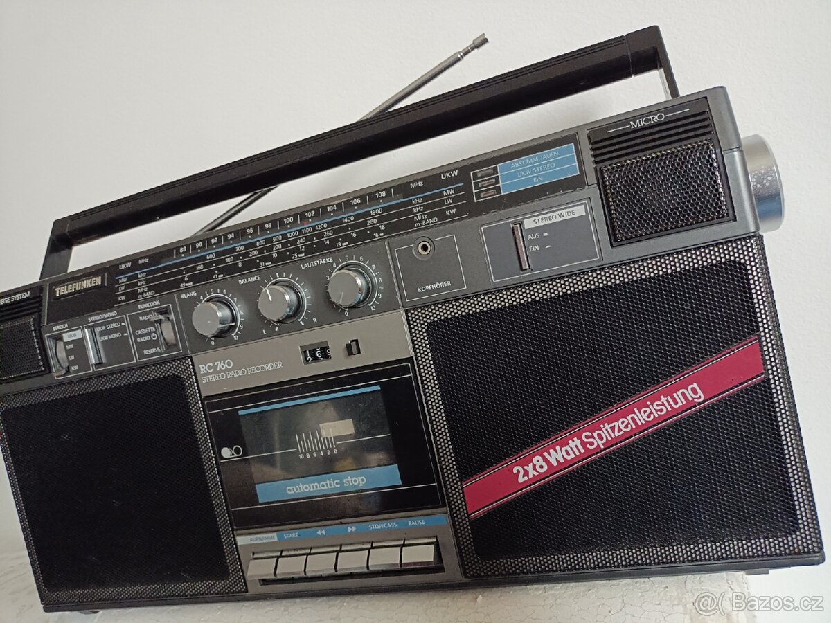 Telefunken RC760,retro kazeťák radiomagnetofon - 3