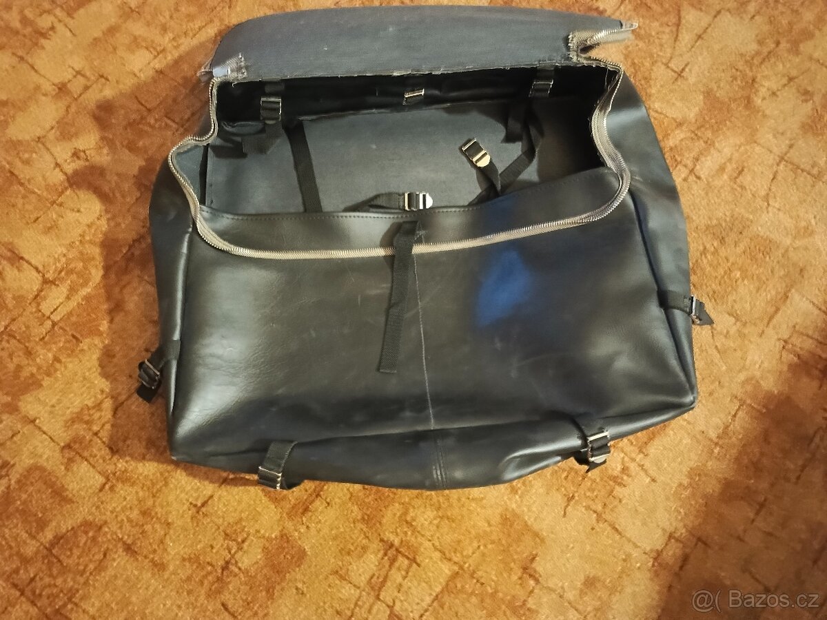 Starý vojenský koženkový kufr vz.85- rozměr 57x42x16,5cm - v - 3