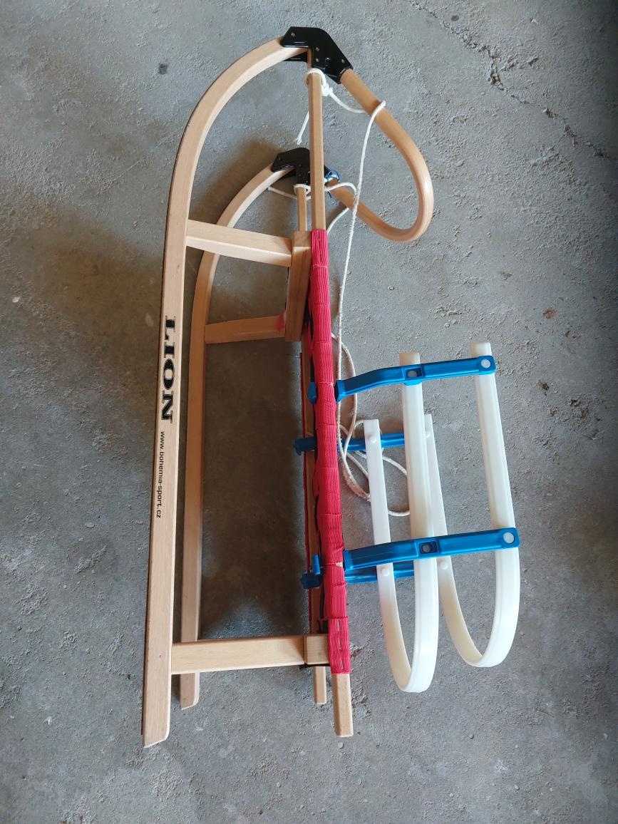 dětské dřevěné sáňky LION 110 cm - 3