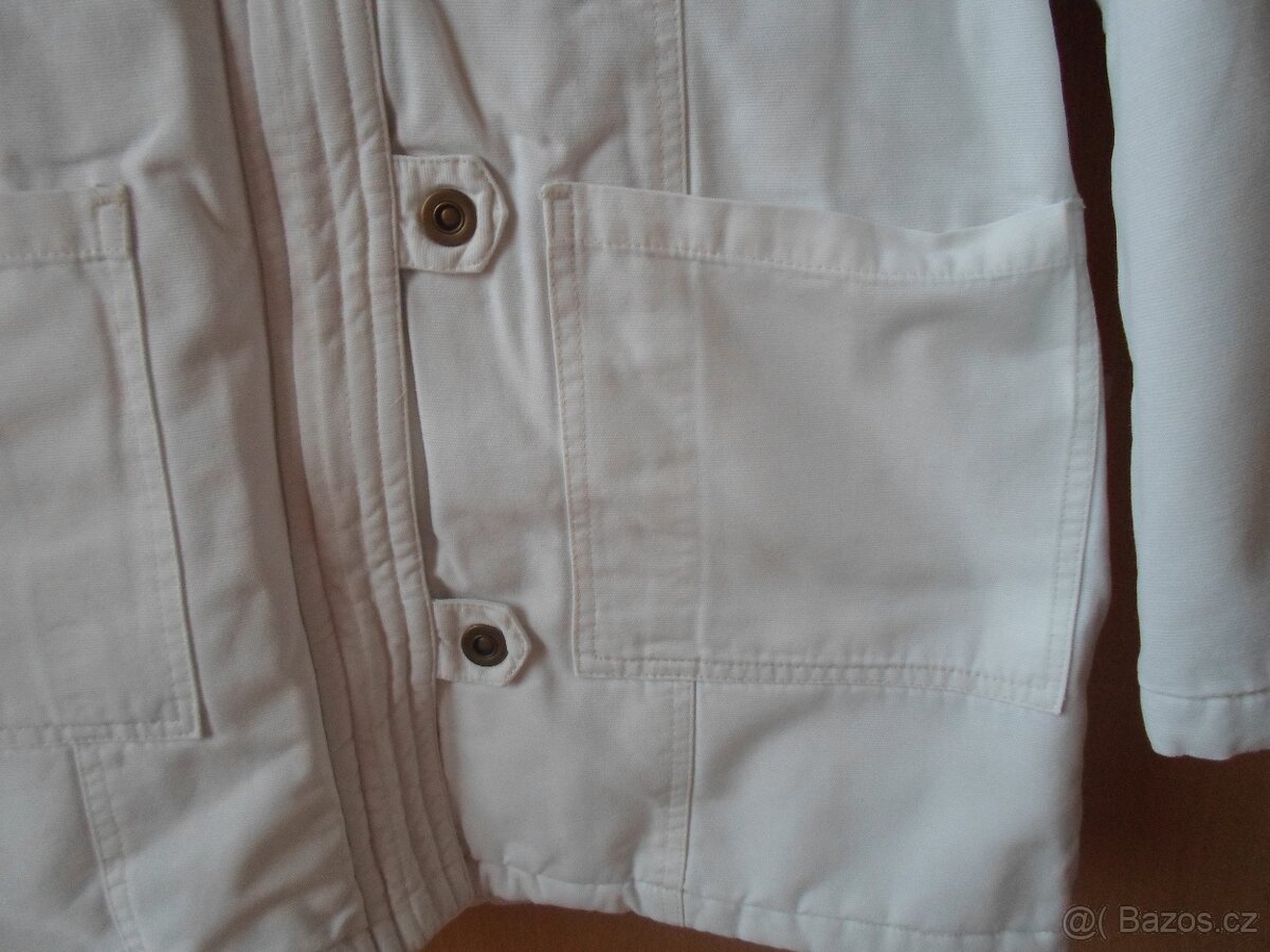 Bílá bunda kabát kabátek parka - L, 40 - 3