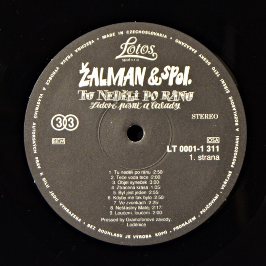 Žalman & Spol. – Tu neděli po ránu (LP) - 3