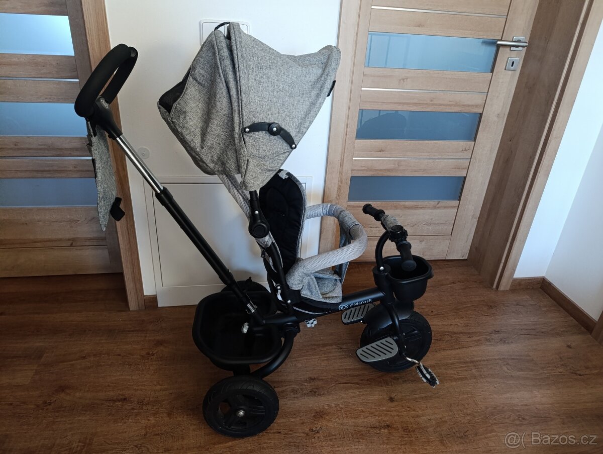 Kinderkraft 6 v 1 tříkolka Aveo, světle šedá - 3