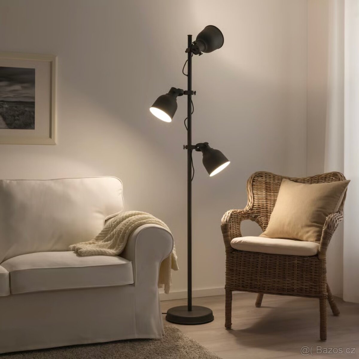 Stojací lampa tmavě šedá, 3bodová - 3