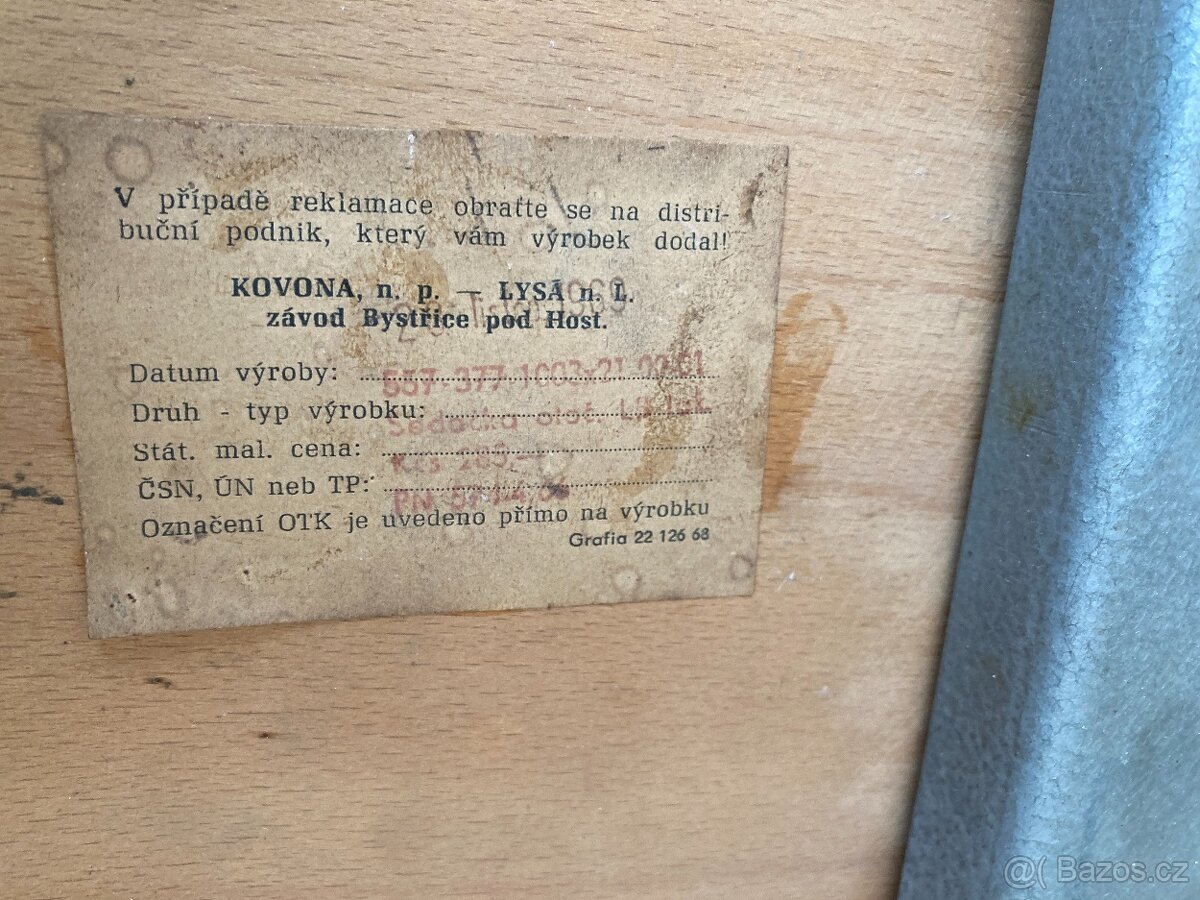 Židle KOVONA, RETRO kovová dílenská - 3