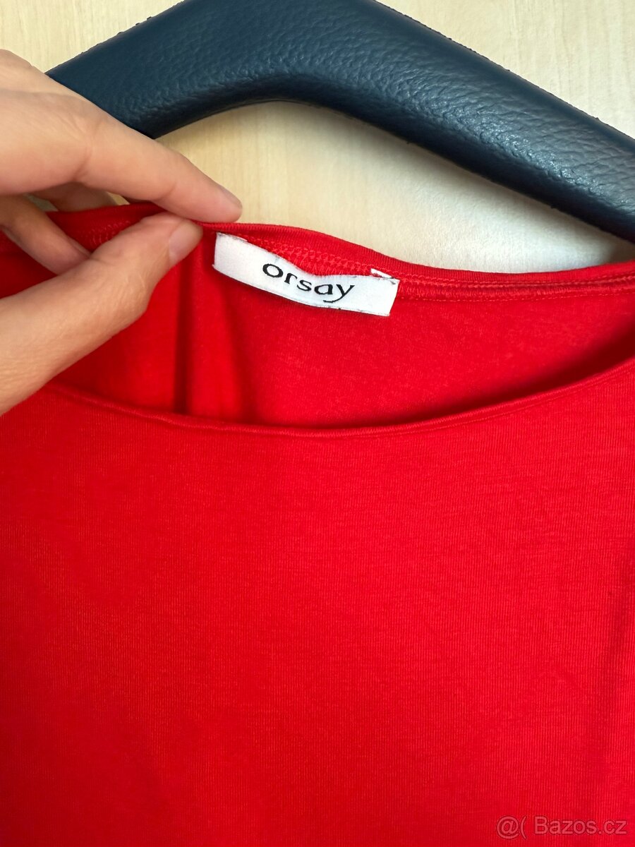 Červené dám. triko Orsay, dl. rukáv, vel. M/38. - 3