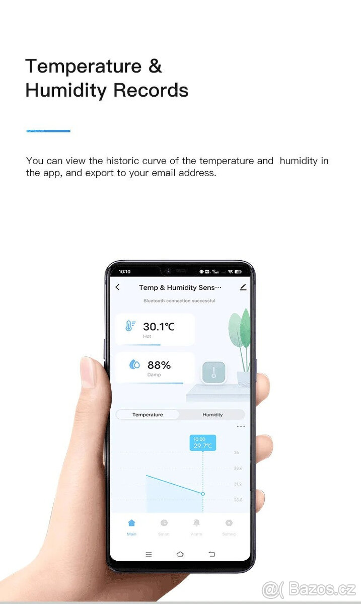 Bluetooth snímač teploty a vlhkosti s LCD na baterie TUYA - 3