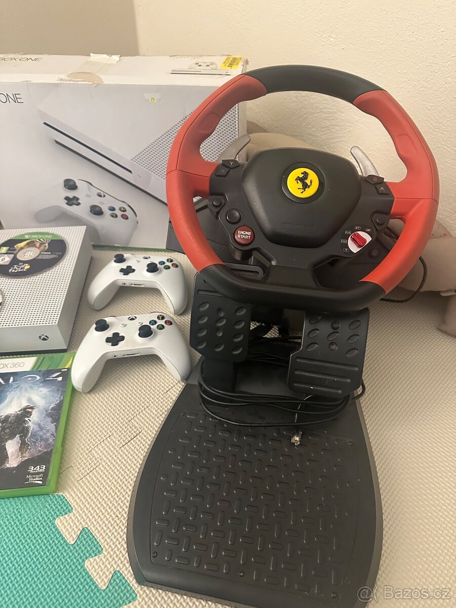 Xbox one + volant, pedály + 6 her - 3