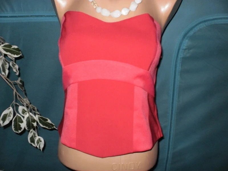 plesovy#korzet# top# bezrukavu# malinova# UK 14 - 3