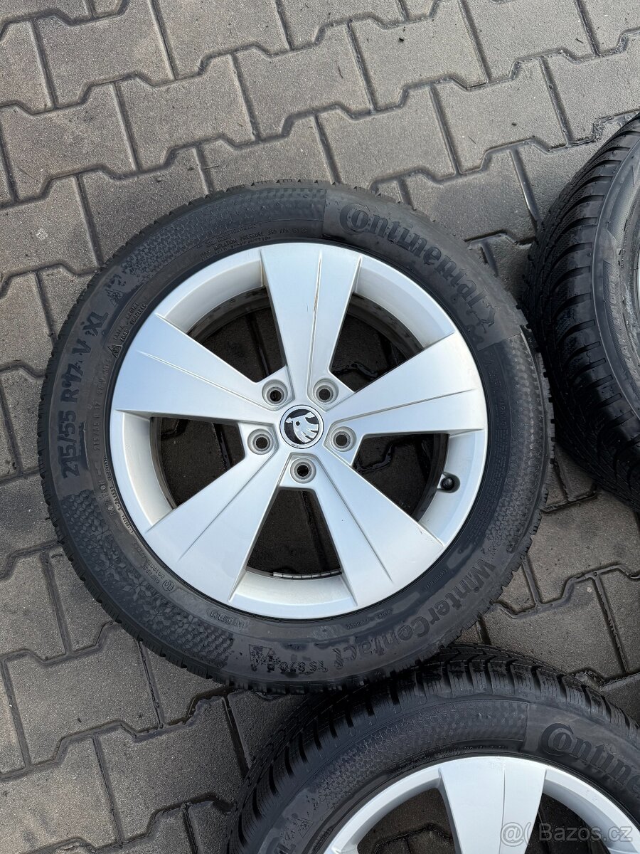 Komplet alu Škoda Superb 5x112r17+215/55r17 zimní - 3