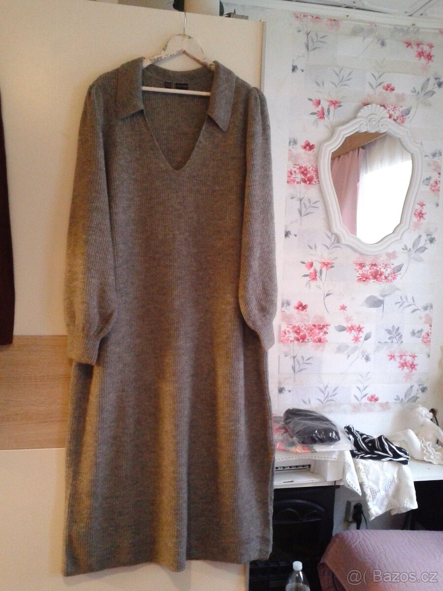 Teplé delší midi šaty 48/52 REZERVACE - 3