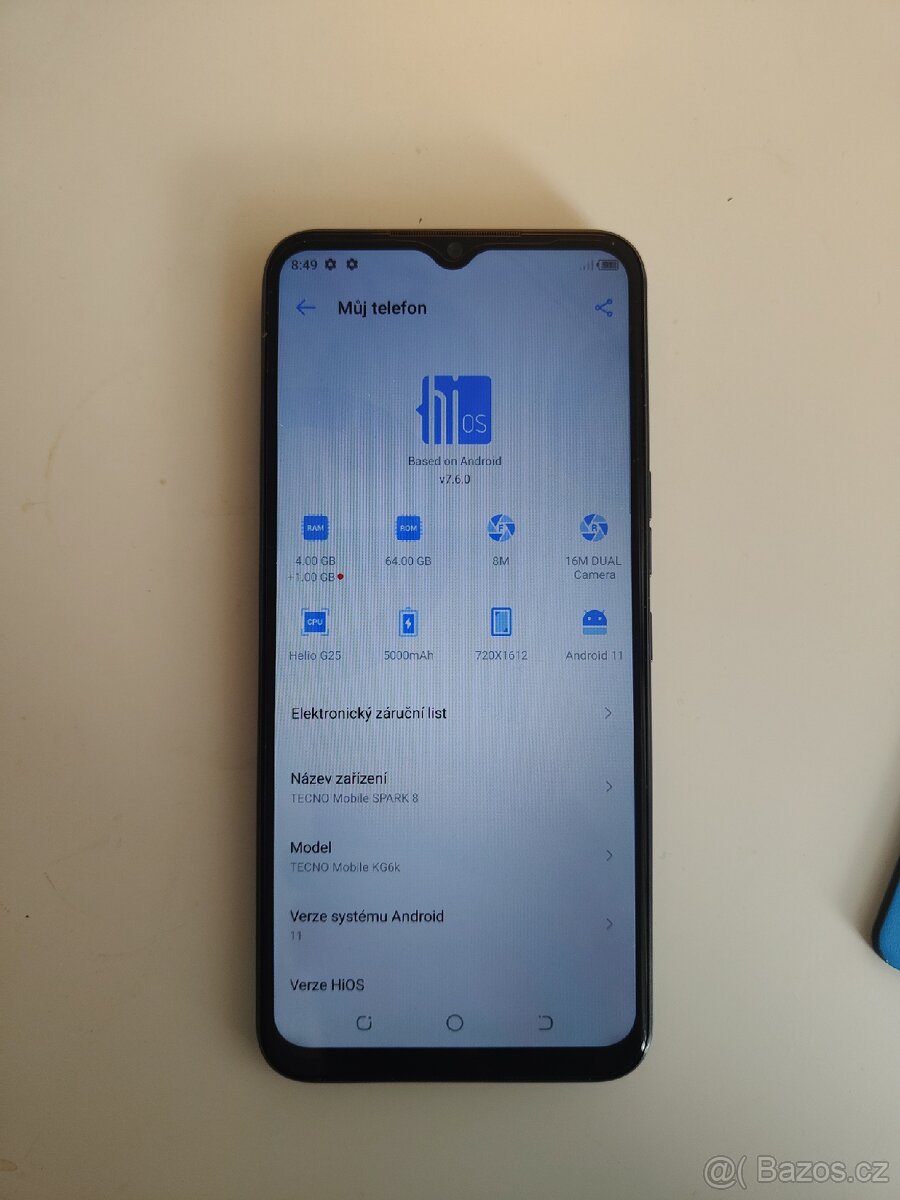 Tecno Spark 8 4/64Gb Dobrý stav - 3