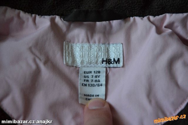 Dětská dívčí zimní bunda - růžovo/hnědá - 3