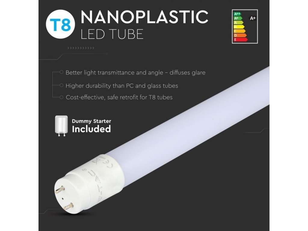 LED trubice 150cm, T8, 20W, 2100lm, G13, nano plast - 3