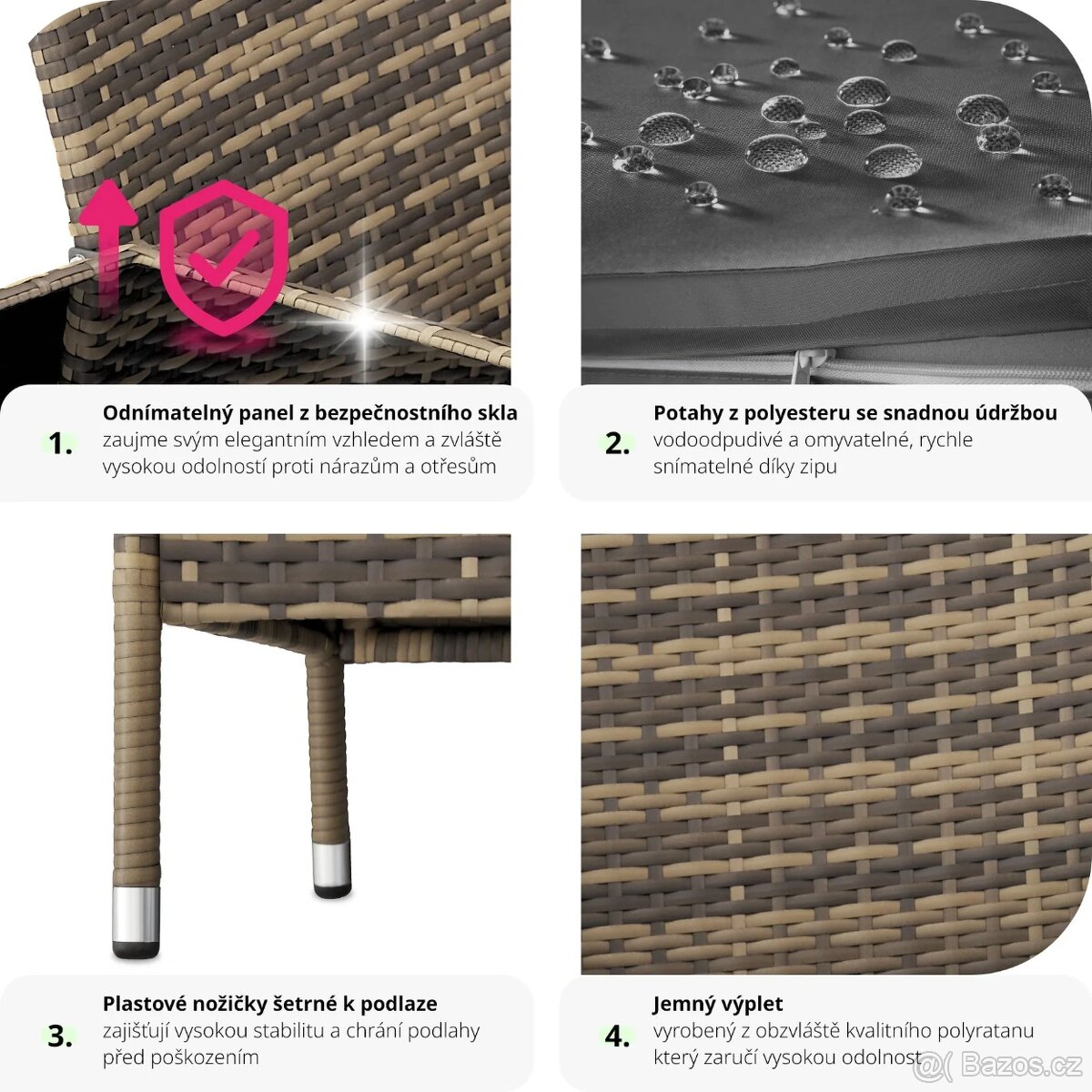 Ratanová lavice se stolkem - 3