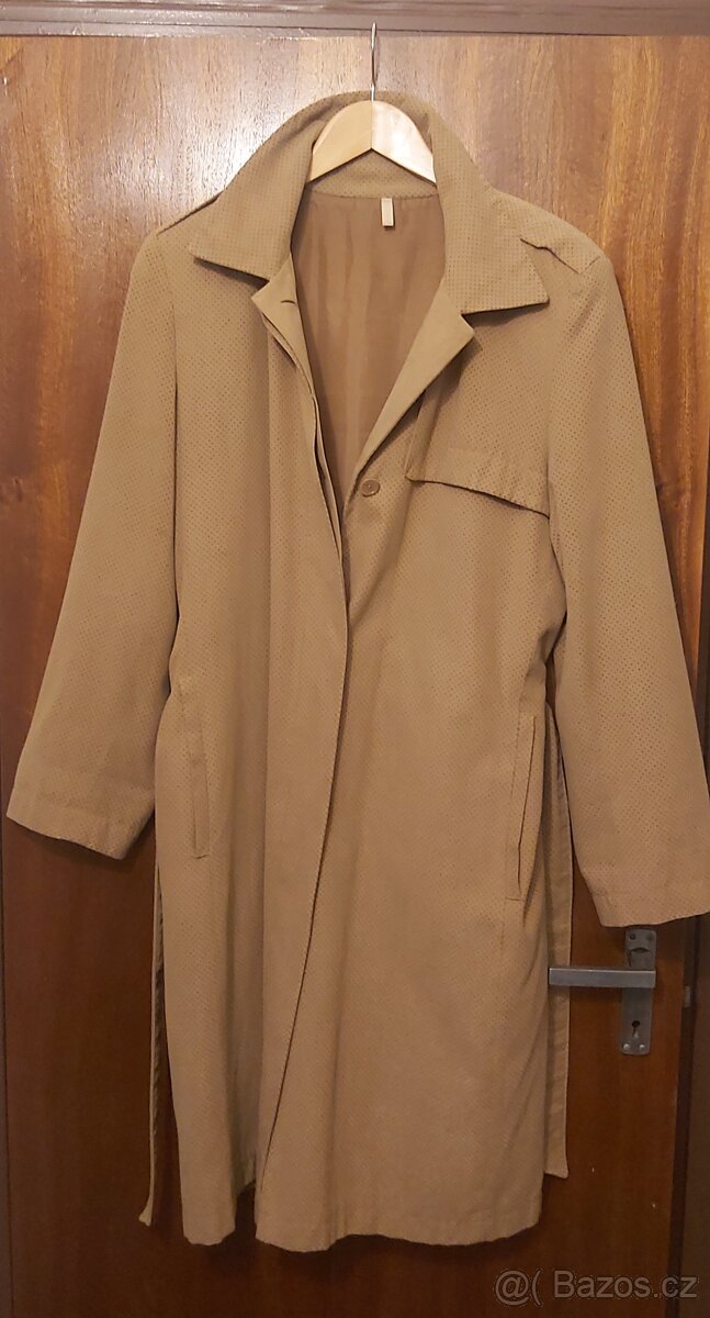 Trenčkot, kabát, béžový, vel. 38, M-L - 3