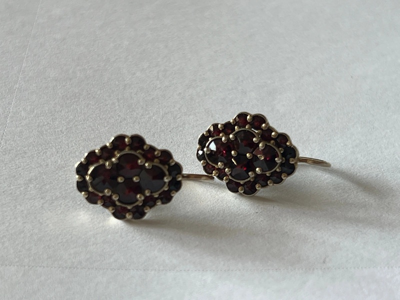 Stříbrné náušnice s českými granáty - 3