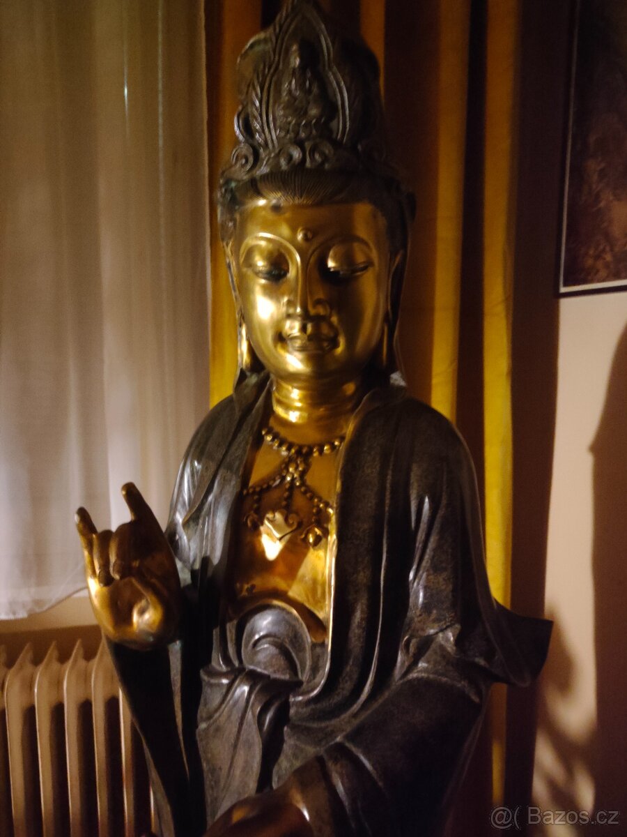 Budha - starožitná socha Kwan Jin v životnej veľkosti - 3