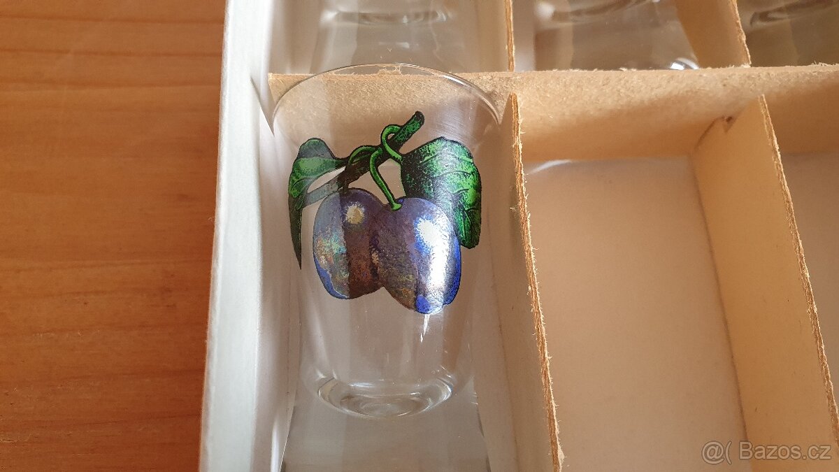 Sada 6 panáků švestka, nové - 3