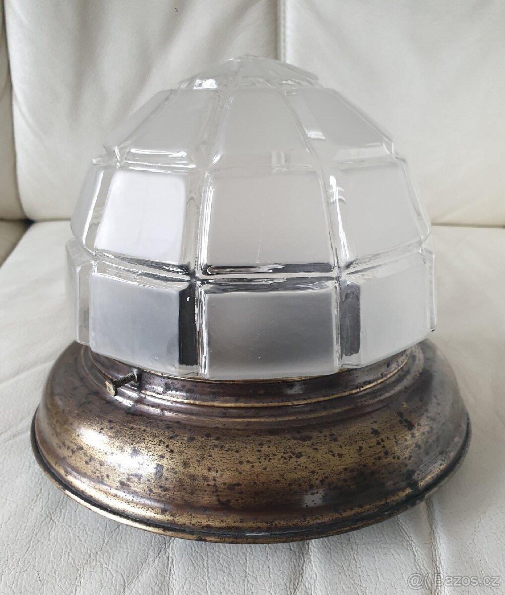 Starožitná stropnice mosaz art deco prolamované II - 3