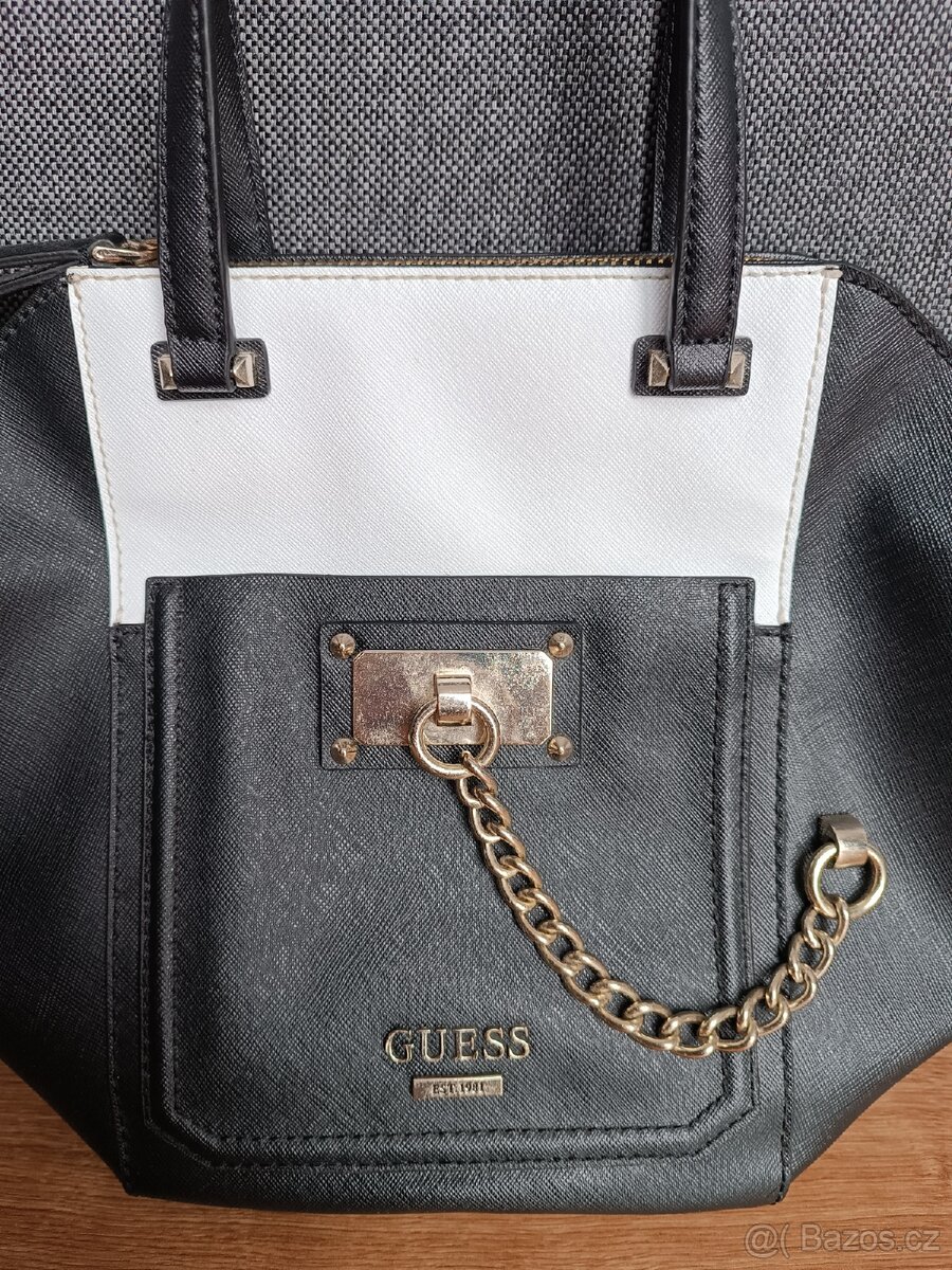 Černo/bílá kabelka Guess - 3