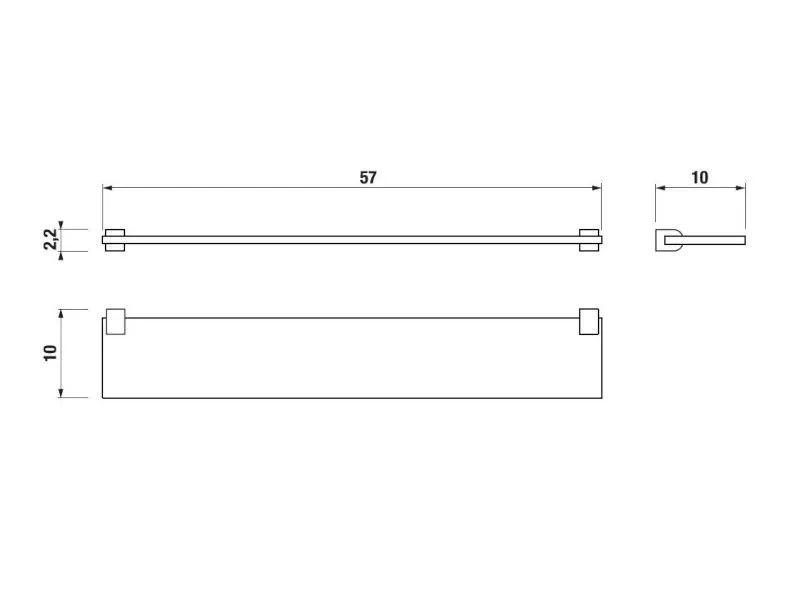 PURE - skleněná polička 60cm, chrom - 3