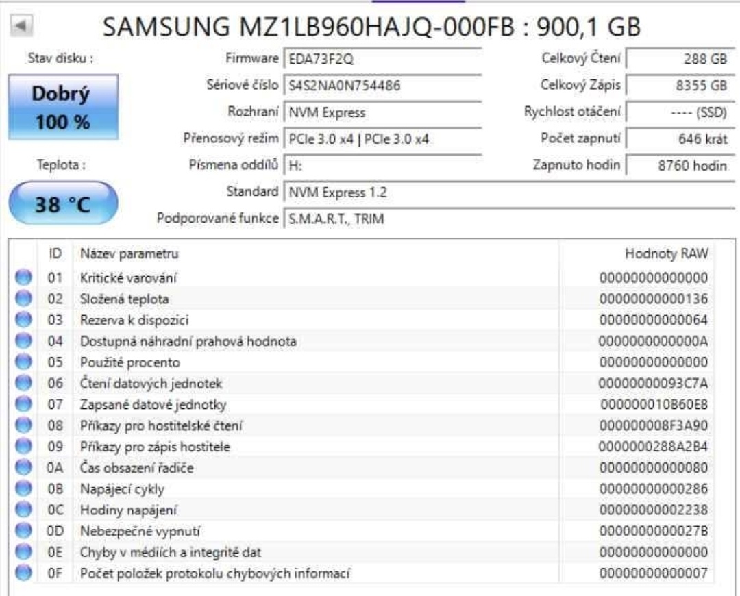 Prodám SSD 900GB - 3