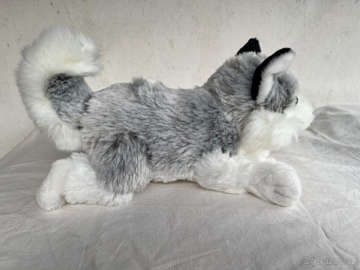 Plyšový pejsek husky ležící - 3