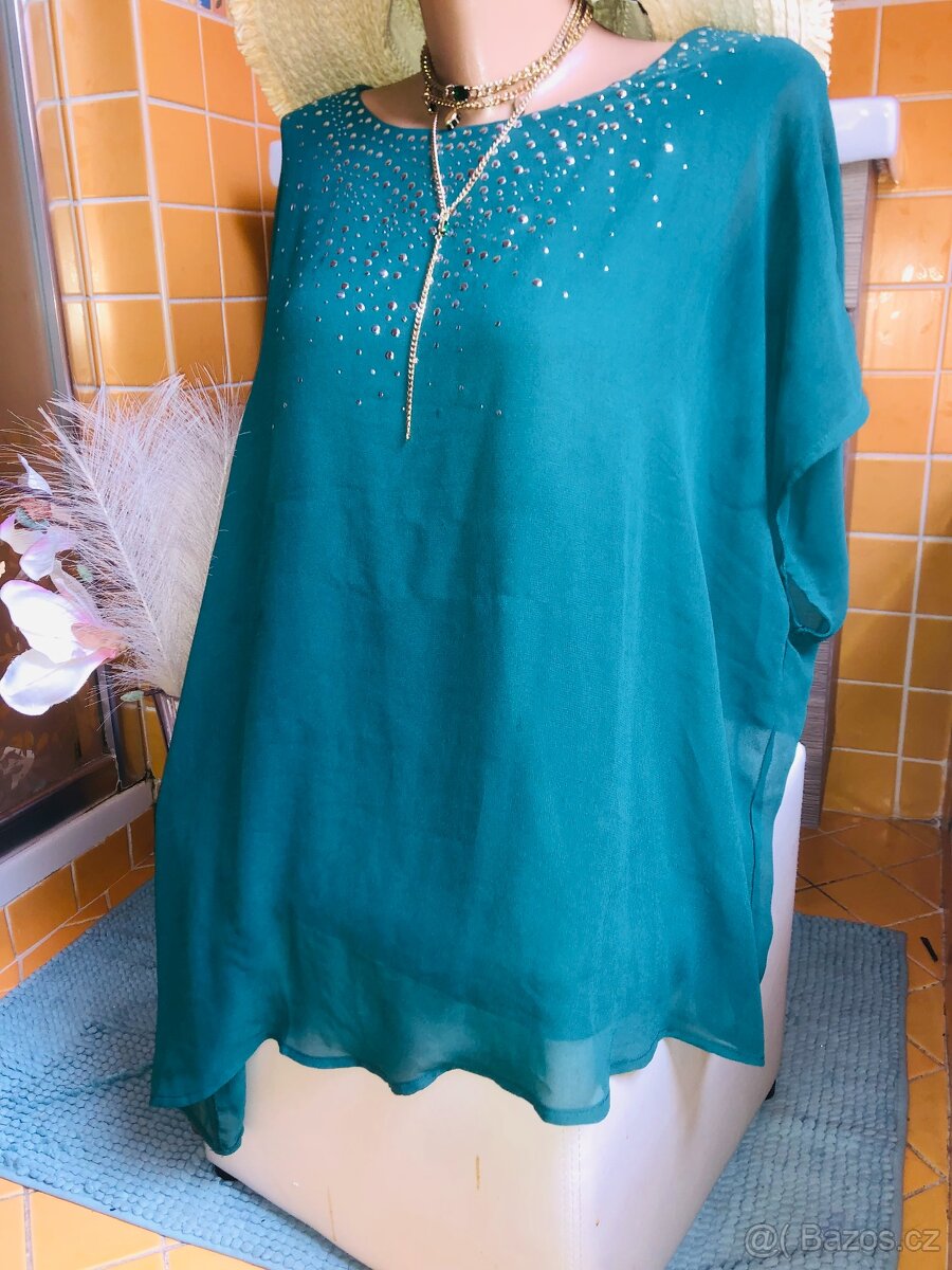# tunikaXL# spolecenska#halenka #tehotenska# zelena#asymetri - 3