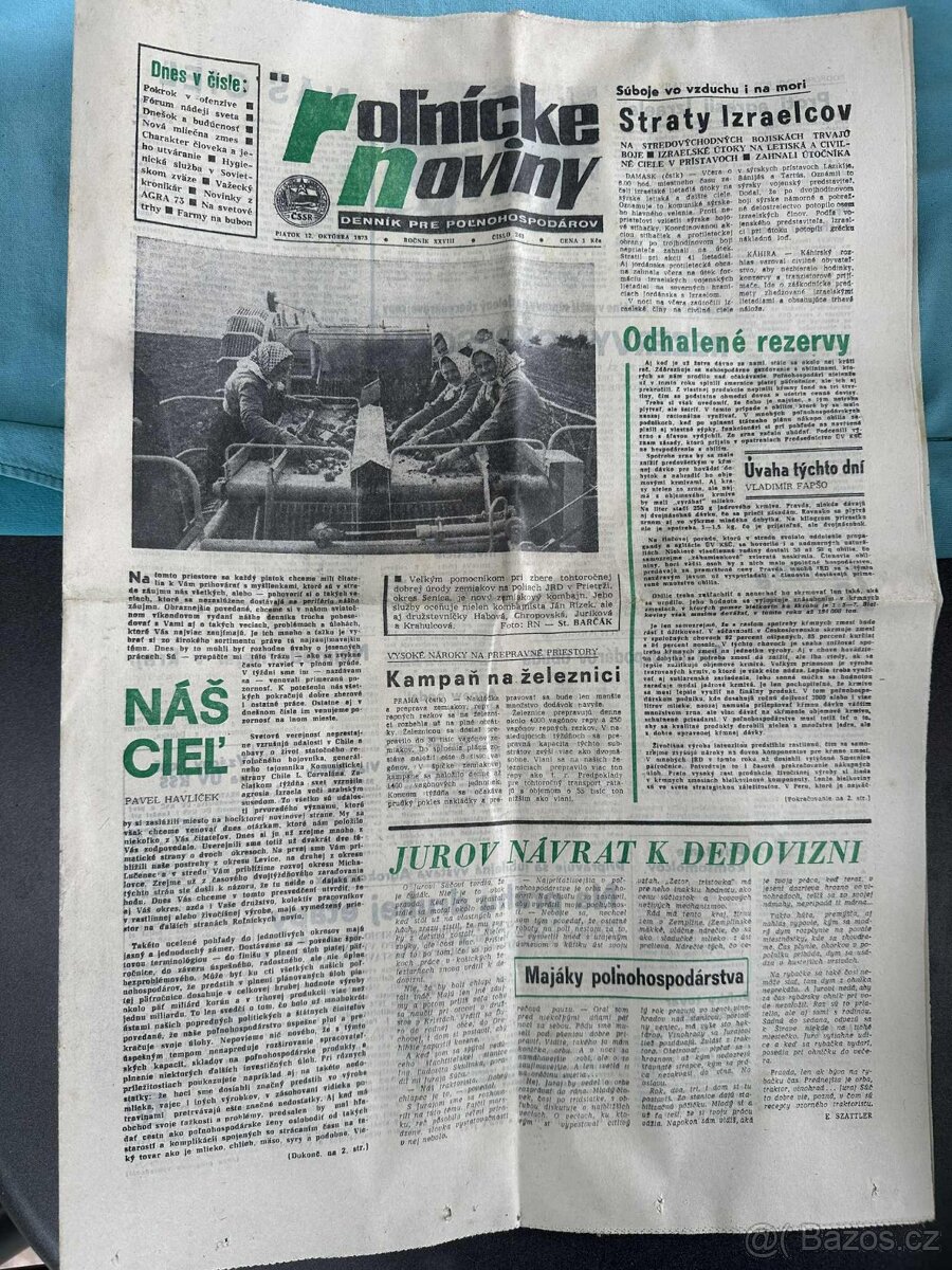 Staré noviny Pravda, rolnicke družstvo, nedelna pravda - 3