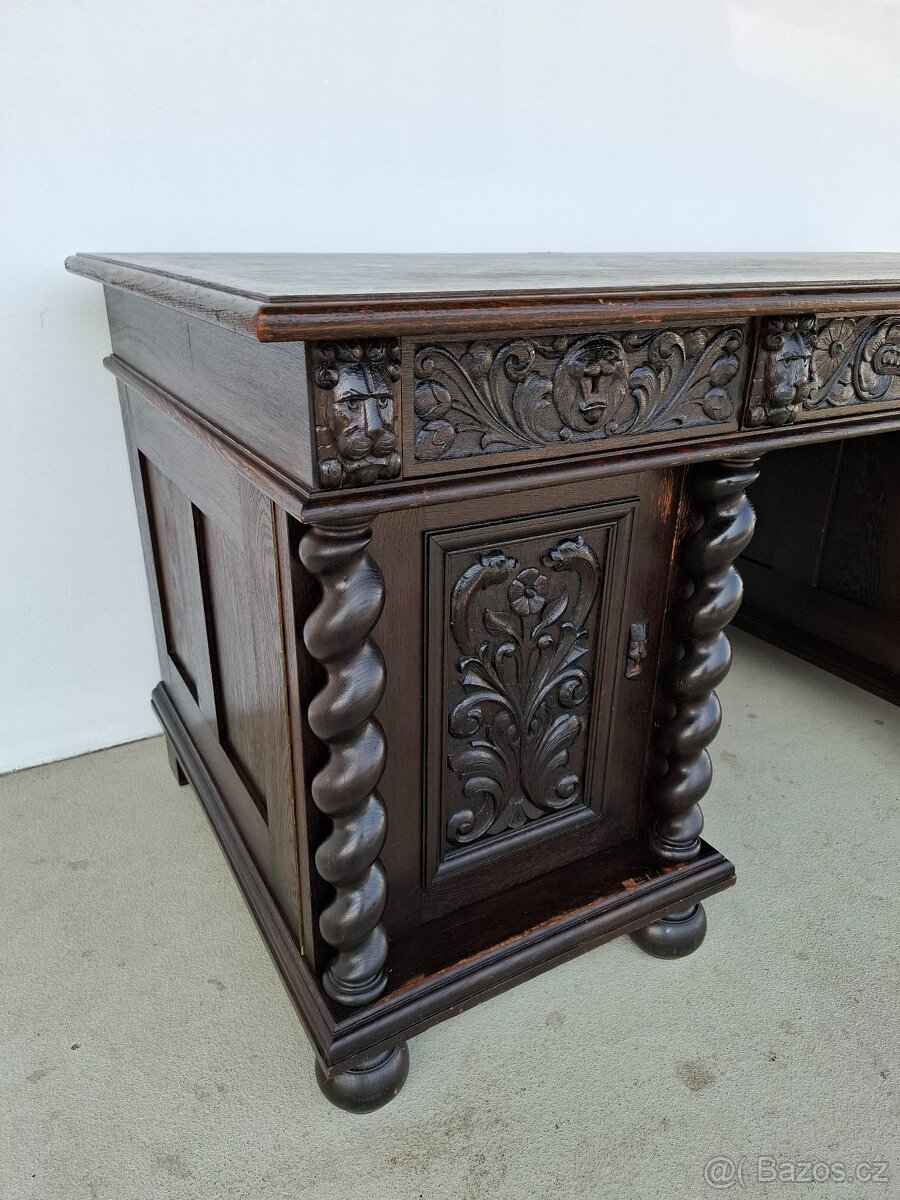 Unikátní viktoriánský psací stůl GREEN MAN - 3