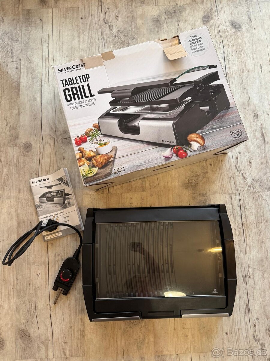 Stolní elektrický gril Silvercrest málo používaný - 3